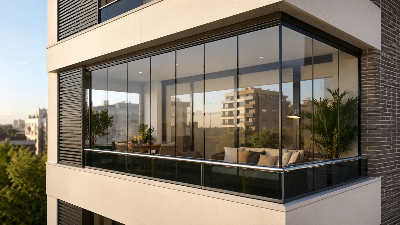 Cerramiento de balcón de cristal, San Sebastián